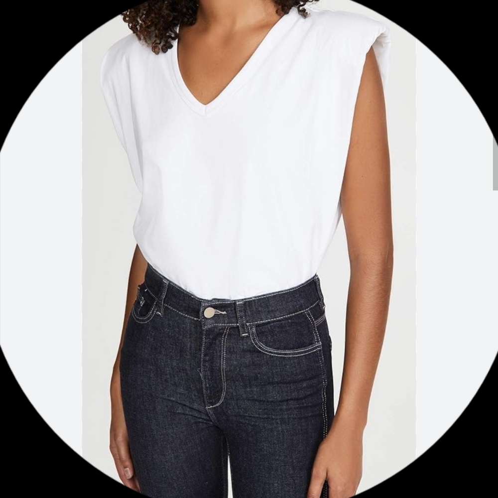 Blank NYC White V-Neck Muscle Tank